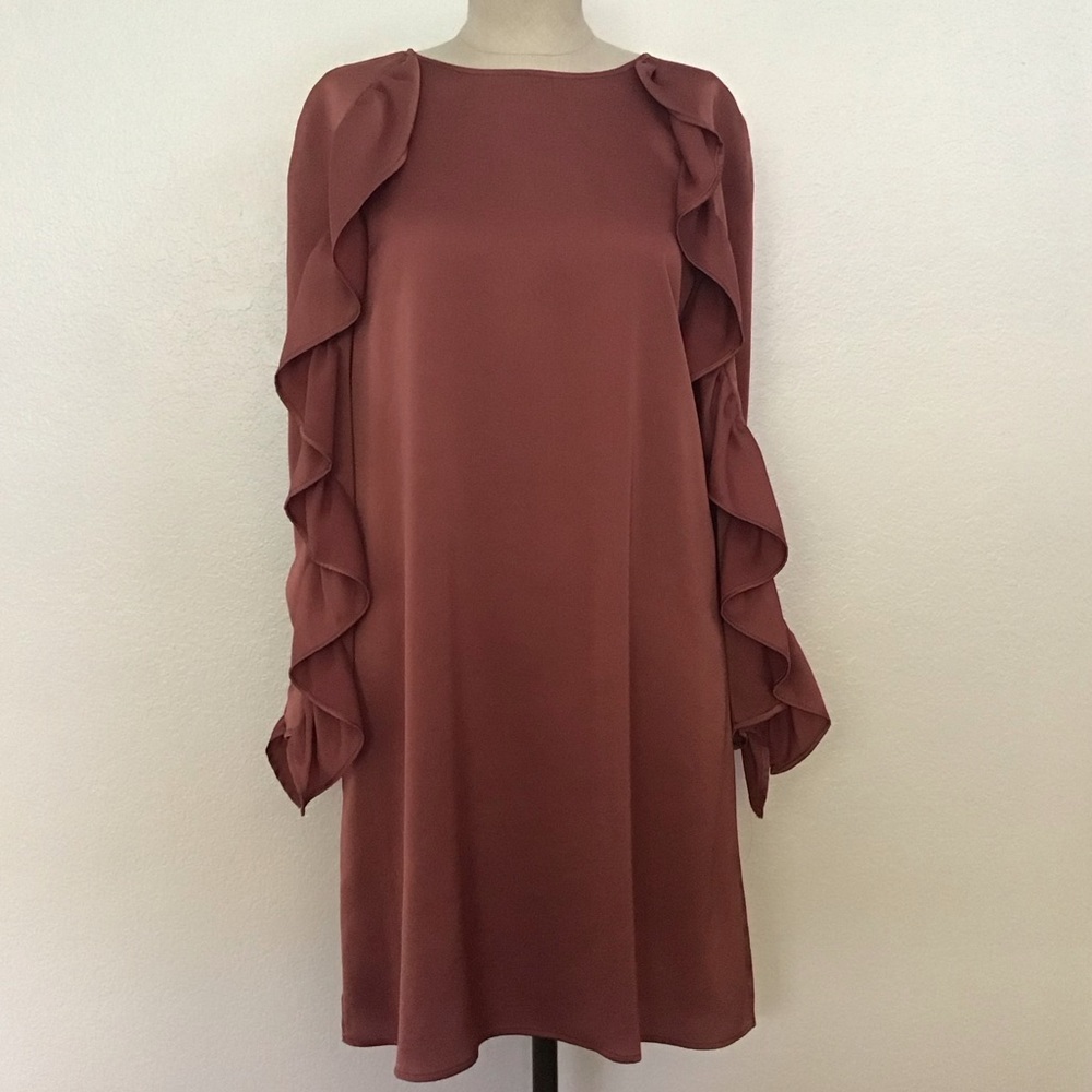 Satin Look Zara Ruffle Dress